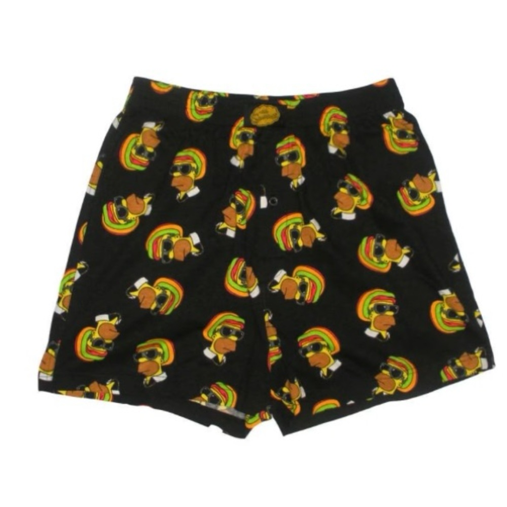 Kids Black Cartoon Print Shorts